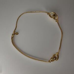 T20245-Vintage Beeline Gold Tone Snake Chain Necklace 16" Signed Designer